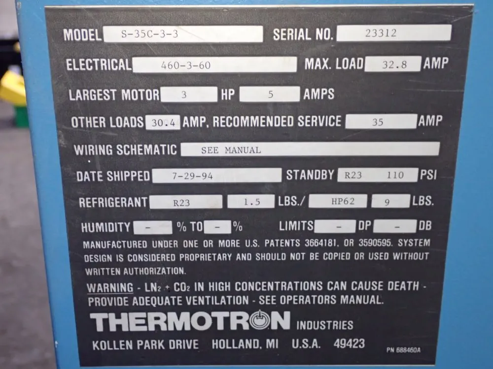 Thermotron Environmental Chamber - S-35c-3-3