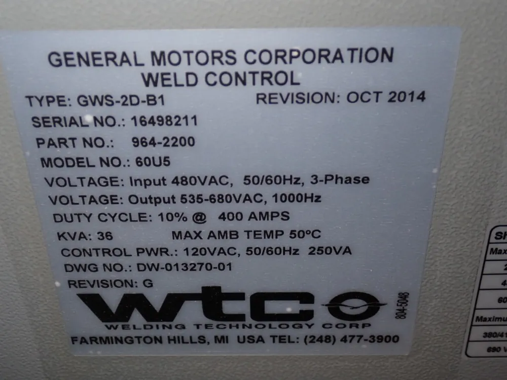 Wtc Welding Controller - 60u5