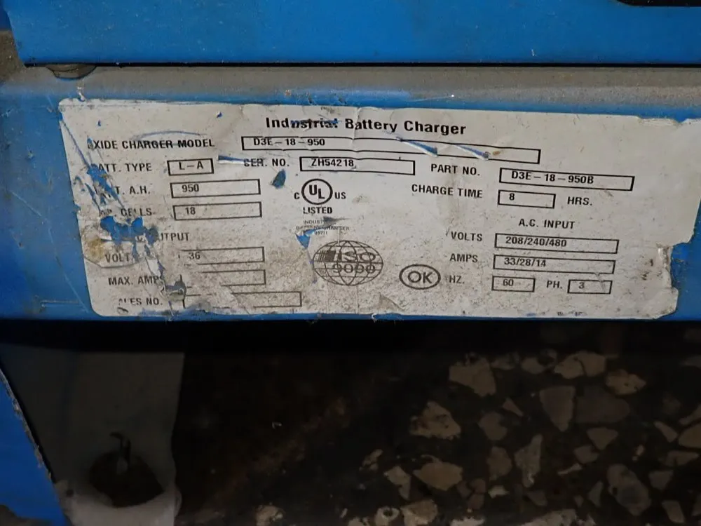 Exide 950 Ah Battery Charger - D3e-18-950