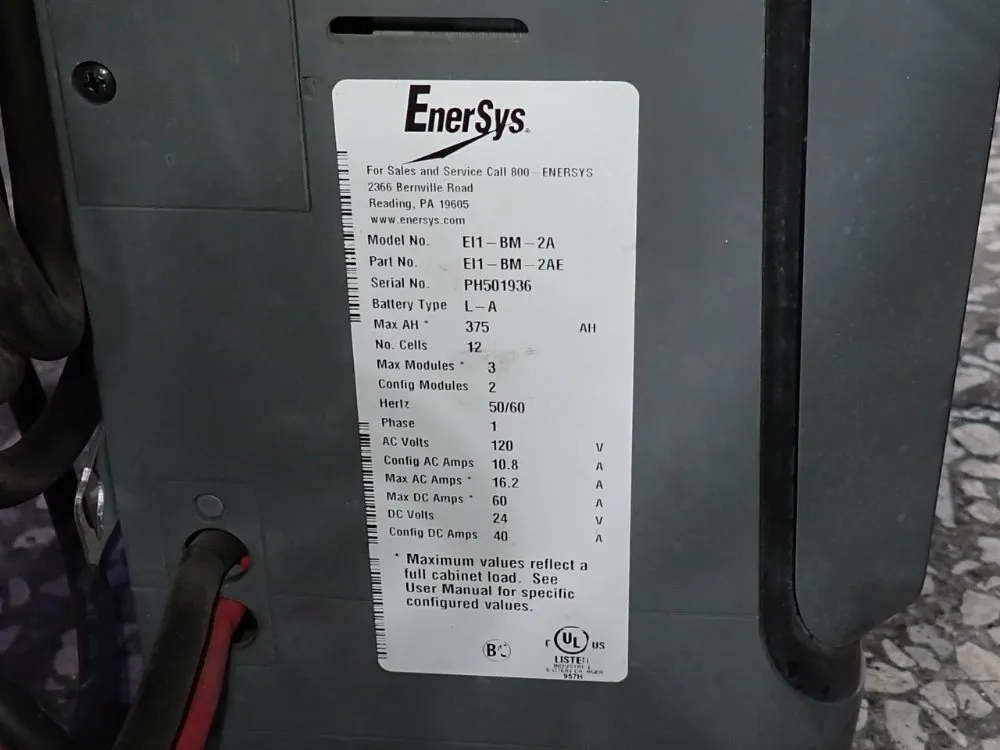 Enersys 375 Ah Battery Charger - Ei1-bm-2a