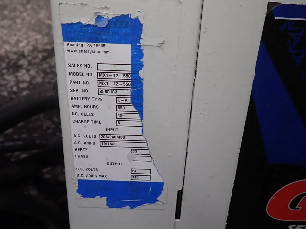 Enersys 550 Ah Battery Charger - Mx1-12-550