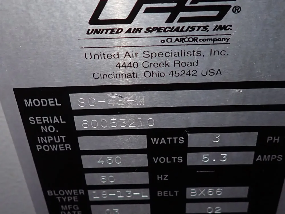 United Air Specialists Inc Air Cleaner - Sg-4s-m