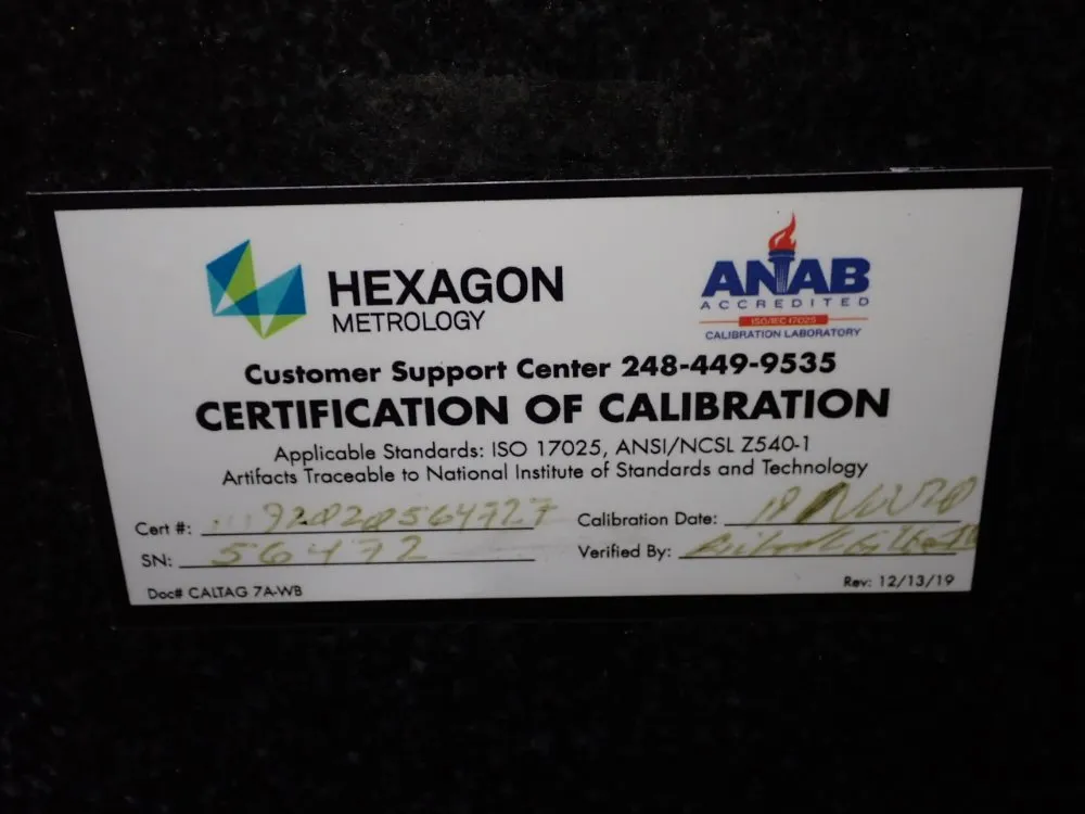 55" X 50 1/2" X 8 1/2" Granite Surface Plate