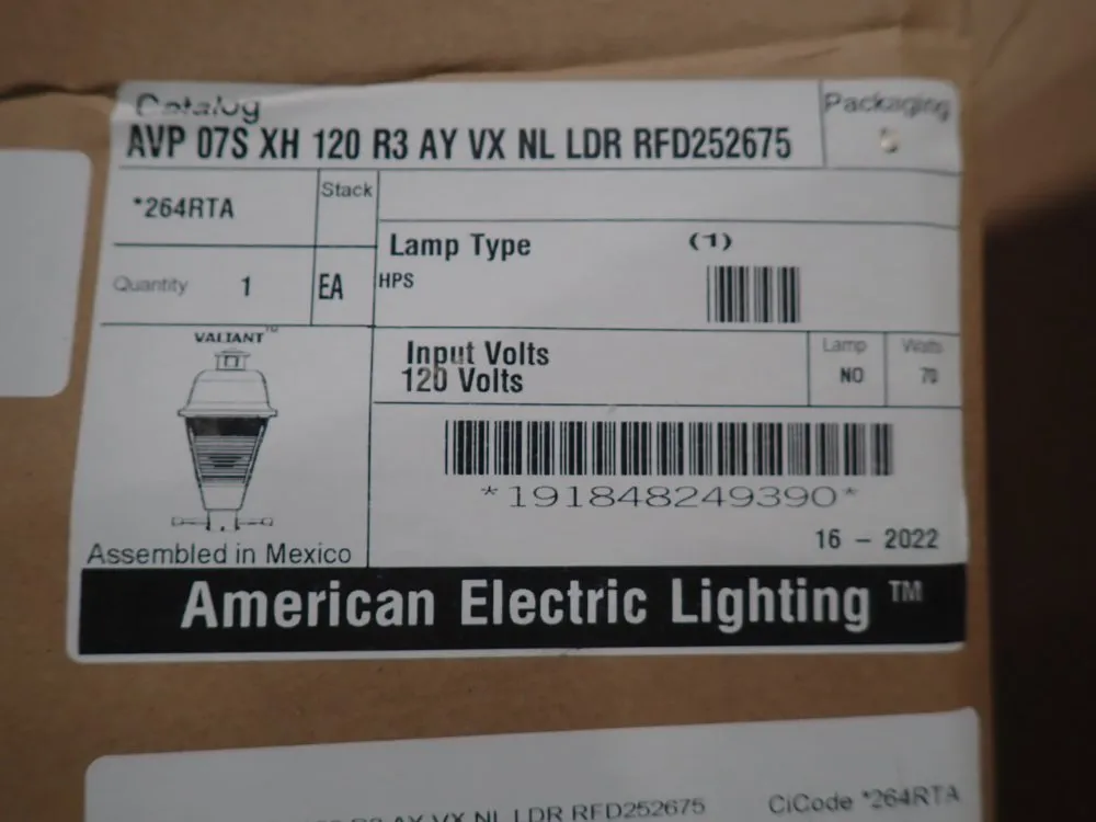 American Electric Lighting Exterior Light Fixture - Avp075xh120r3ayvxnlldrrfd252675