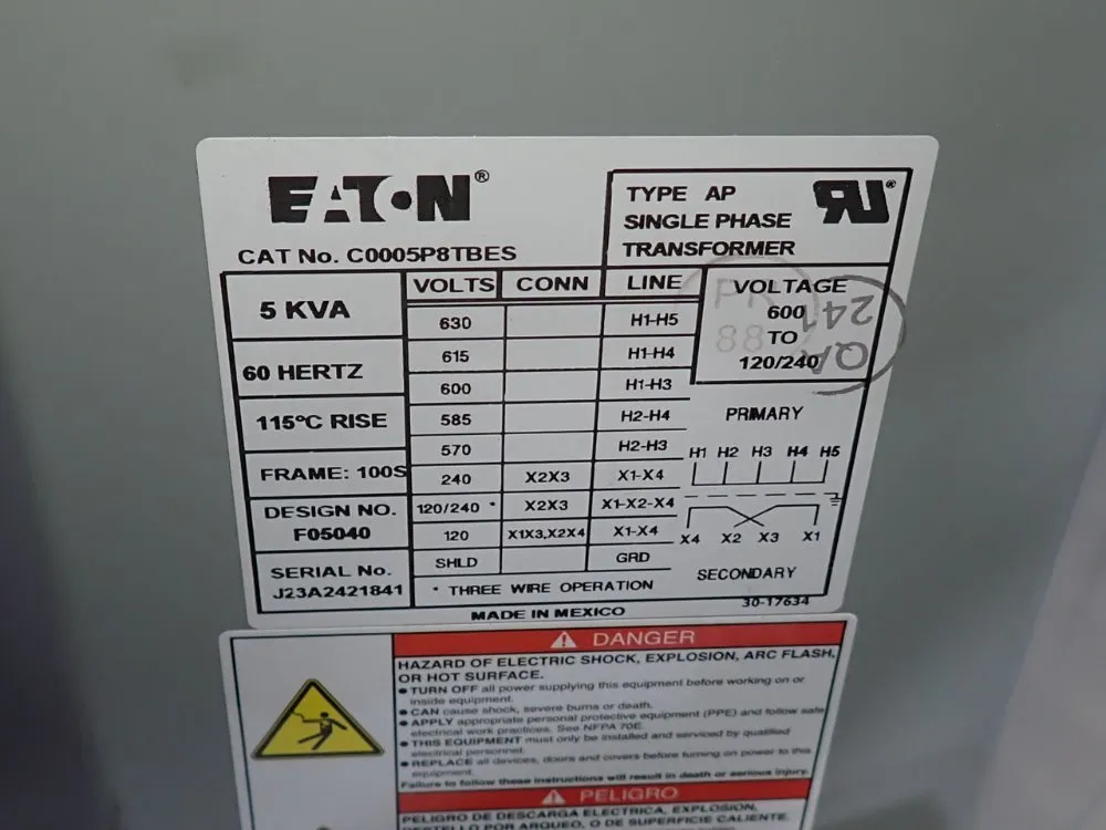Eaton 5 Kva Transformer - C0005p8tbes