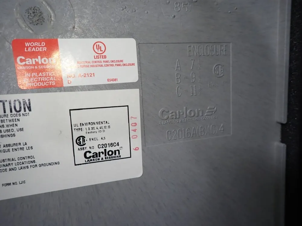 Carlon 20" X 16" X 12" Electrical Enclosure - C2016c4