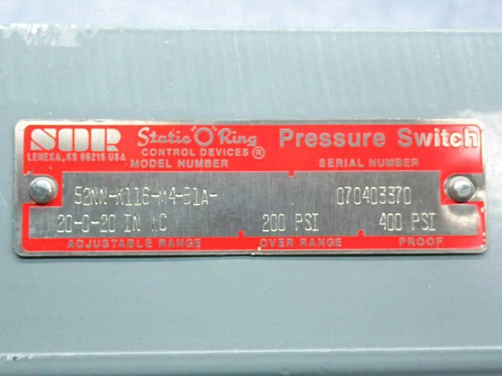 Sor 200psi Pressure Switch - 52nn-k116-m4-b1a
