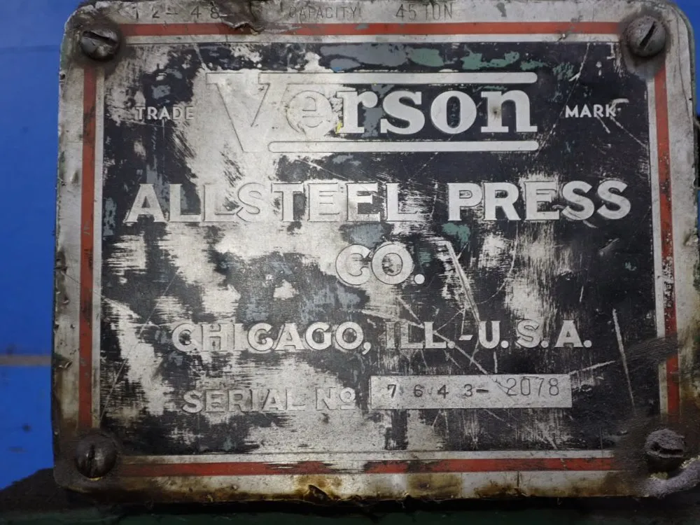 Verson 96" X 45 Ton Press Brake - 12 48