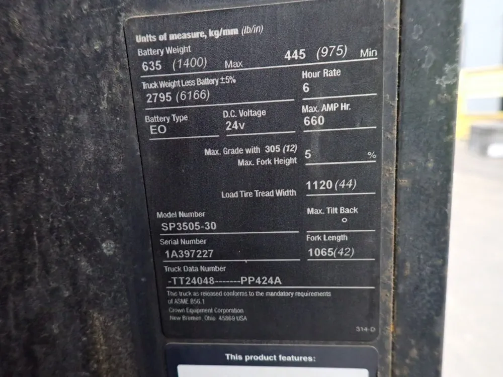 Crown 3000 Lbs Electric Order Picker - Sp3505-30