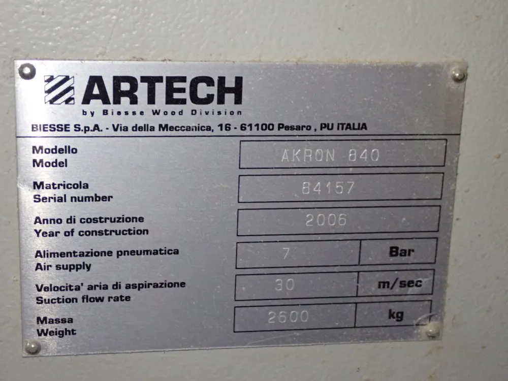 Artech 205" Edge Bander - Akron 840