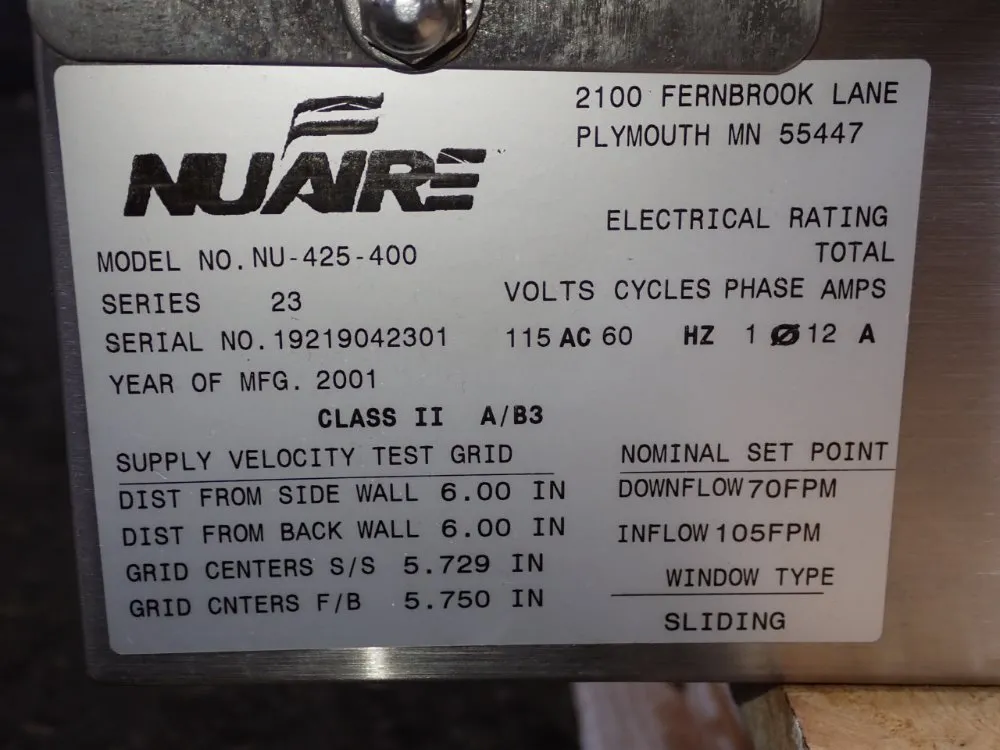 Nuaire 22" X 46" Biosafety Cabinet - Nu-425-400