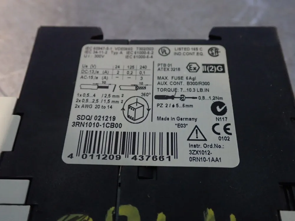 Siemens Motor Protection Relay - 3rn1010-1cb00