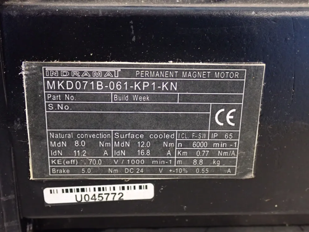 Rexroth Permanent Magnet Motor - Mkd071b-061-kp1-kn