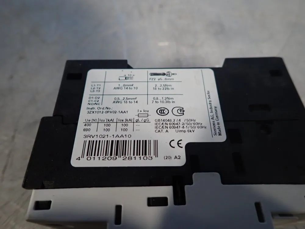 Siemens Circuit Breaker - 3rv1021-1aa10