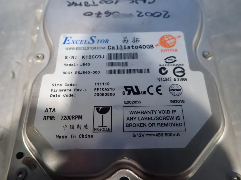 Excelstor Hardrive - J840