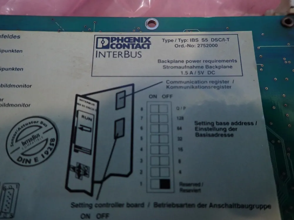 Phoenix Contact Interbus Controller Board - Ibss5dsc/i-t