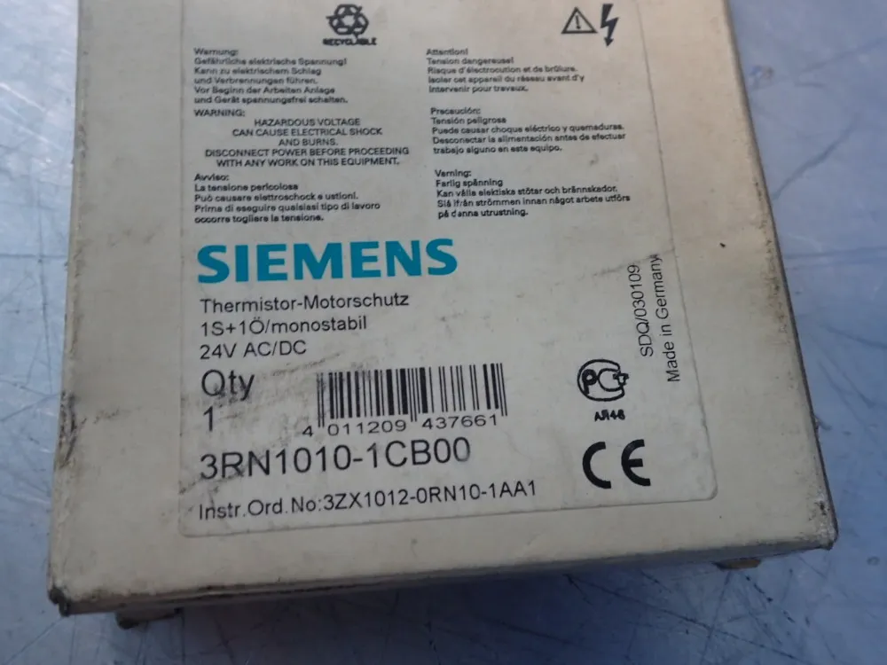 Siemens Thermistor Motor Protection Relay - 3rn1010-1cb00