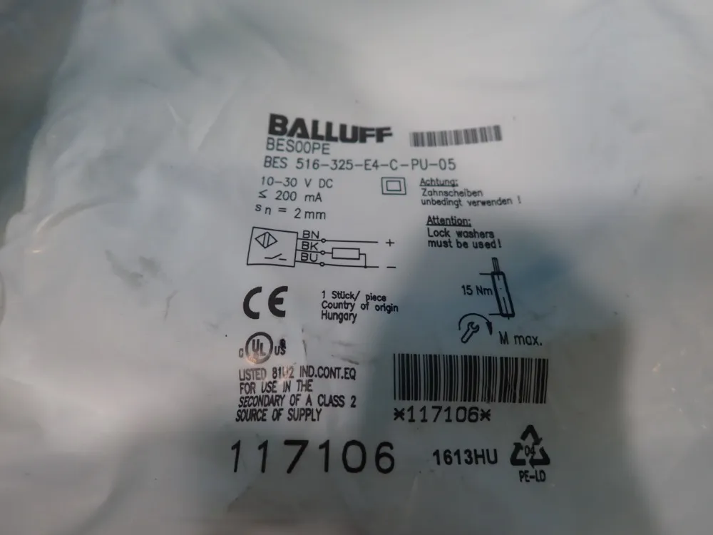 Balluff Proximity Sensor - Bes516-325-e4-c-pu-05