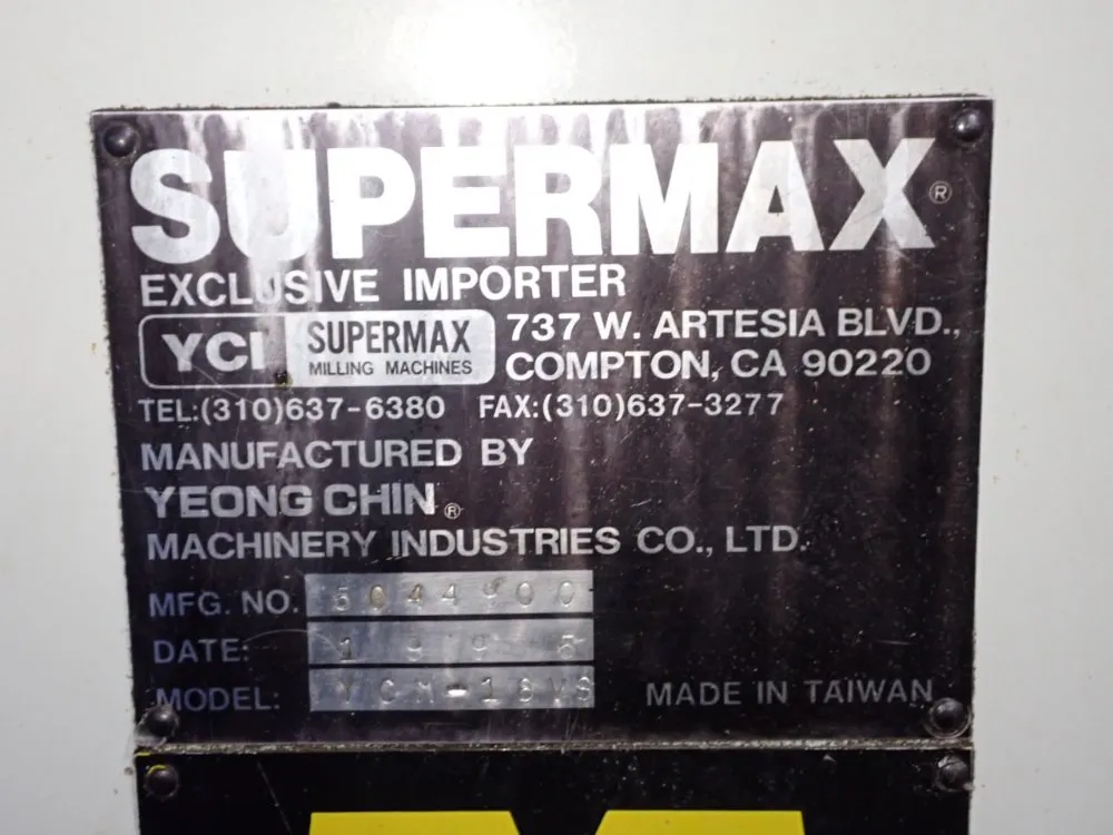 Yci Supermax 9" X 49" Vertical Mill - Ycm-16vs