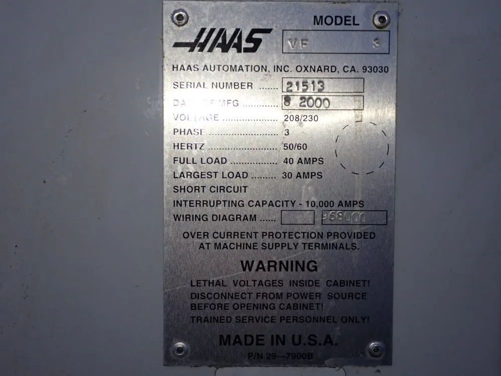 Haas 18" X 48" Cnc Vmc - Vf-3