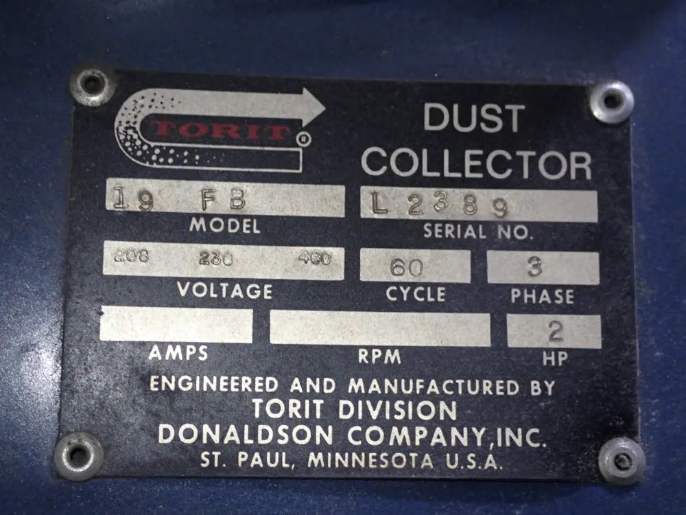 Torit Donaldson 2 Hp Dust Collector - 19 Fb