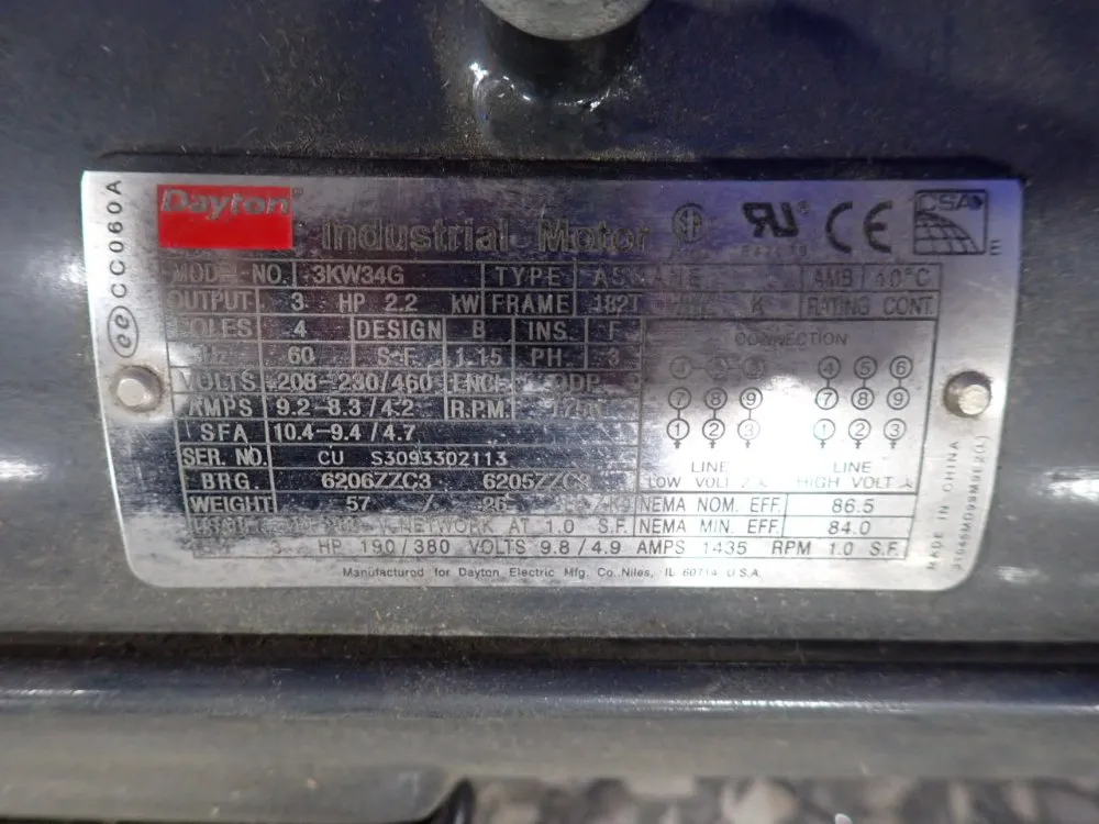 Dayton 3 Hp Motor - 3kw34g