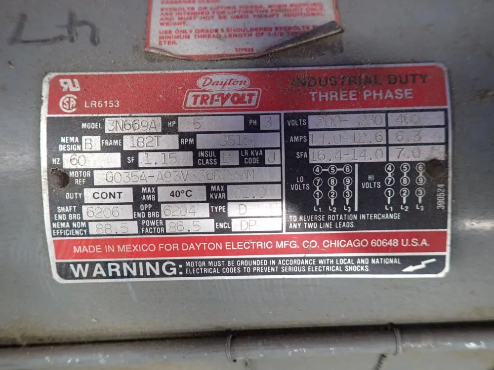 Dayton 5 Hp Motor - 3n669a