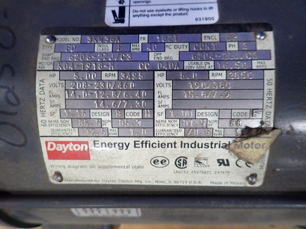 Dayton 5 Hp Motor - 3kv36a