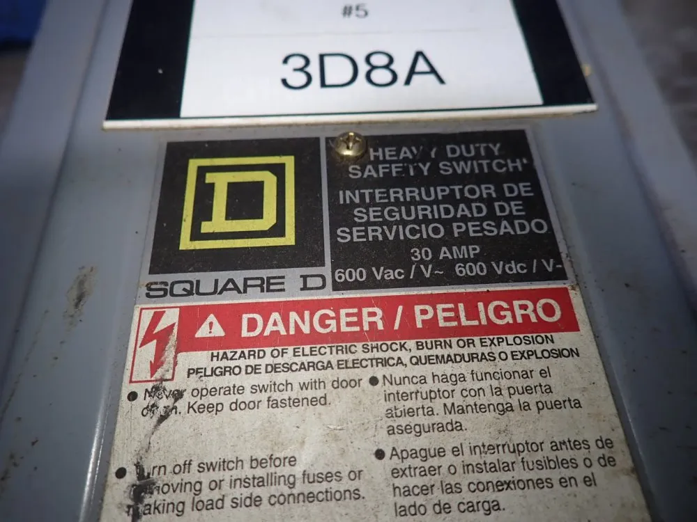 Square D 30 Amps Non Fusible Disconnect - Hu361awk