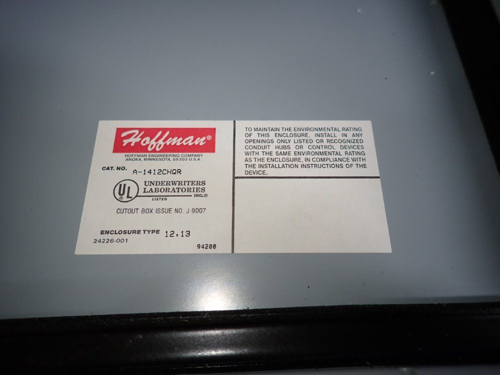 Hoffman 14" X 12" X 5" Electrical Enclosure - A-1412chqr