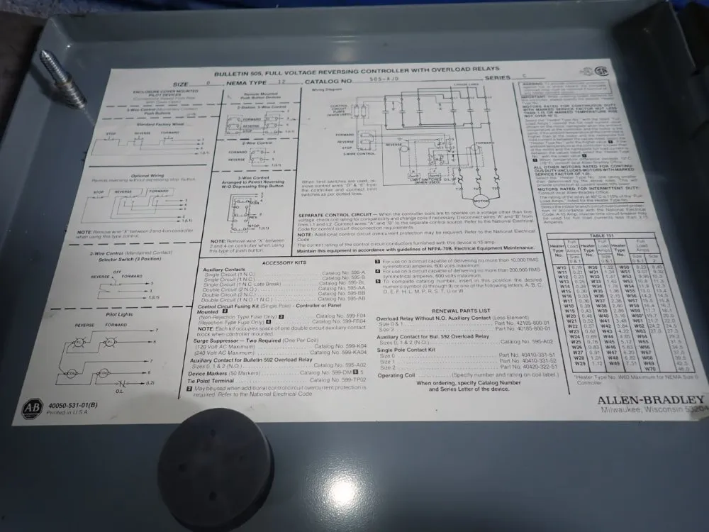 Allen Bradley 12" X 14" X 6" Electrical Enclosure - 505-ajd