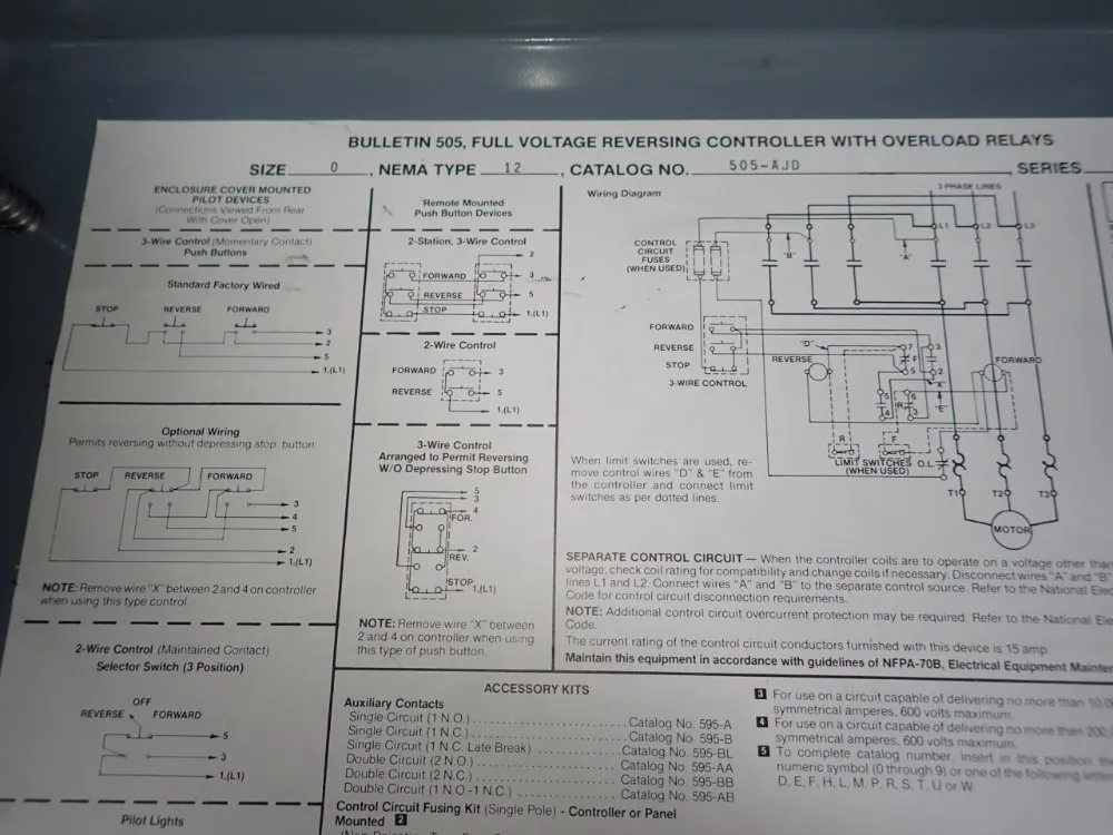 Allen Bradley 12" X 14" X 6" Electrical Enclosure - 505-ajd