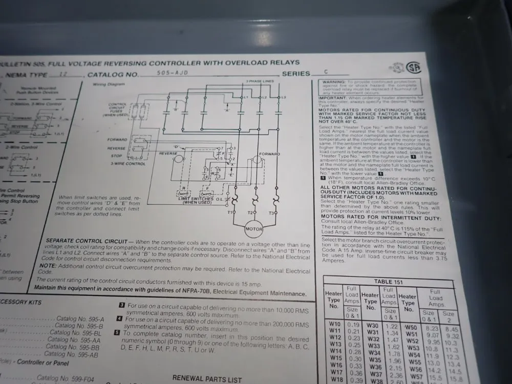 Allen Bradley 12" X 14" X 6" Electrical Enclosure - 505-ajd