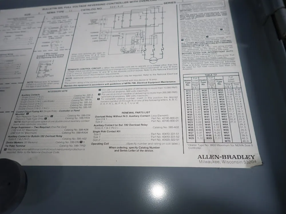 Allen Bradley 12" X 14" X 6" Electrical Enclosure - 505-ajd