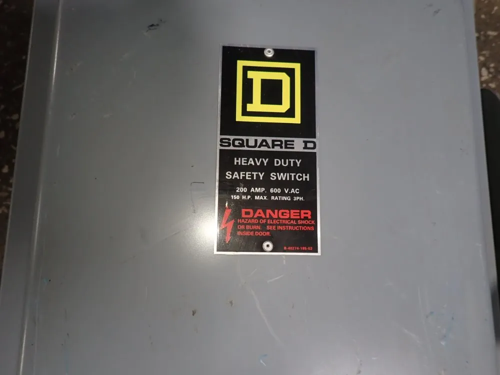 Square D 200 Amps Non Fusible Disconnect - Hu364awk