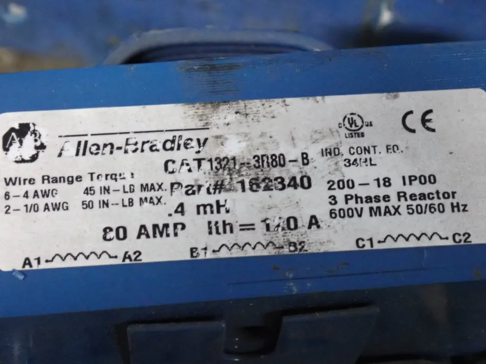 Allen Bradley 600 Vac Reactor - 1321-3080-b