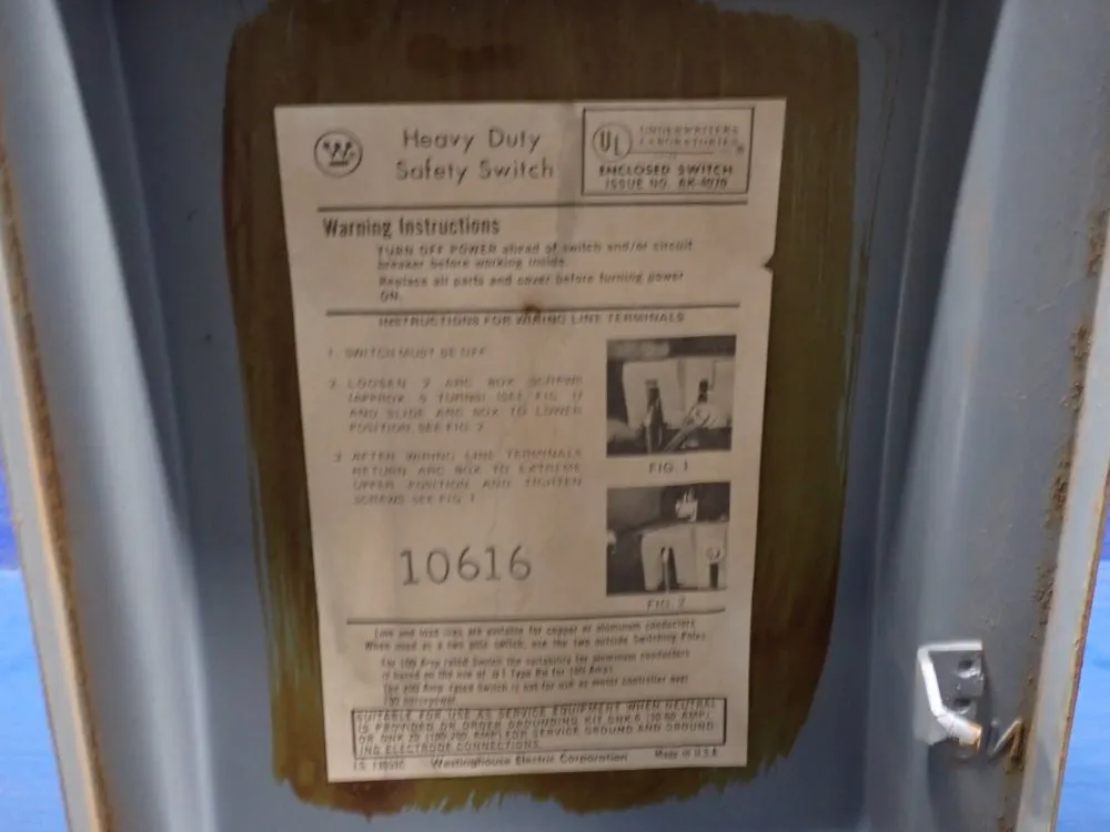 Westinghouse 600 Amp / 600 Vac Non Fusible Disconnect - Rhu362