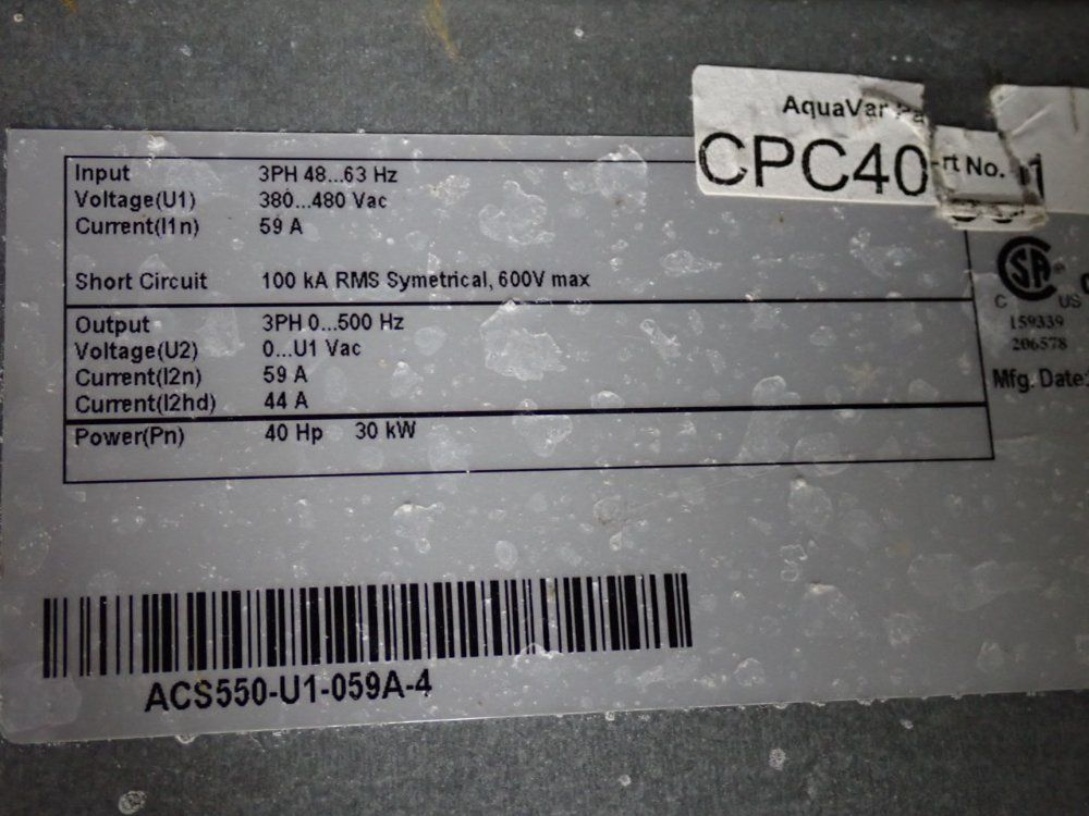 Goulds 40 Hp Drive - Acs550-u1-059a-4