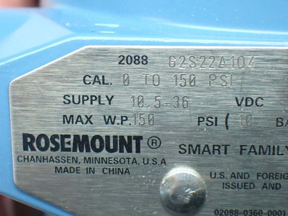 Rosemount 0-150psi Gage And Absolute Pressure Transmitter - 2088g2s22a104