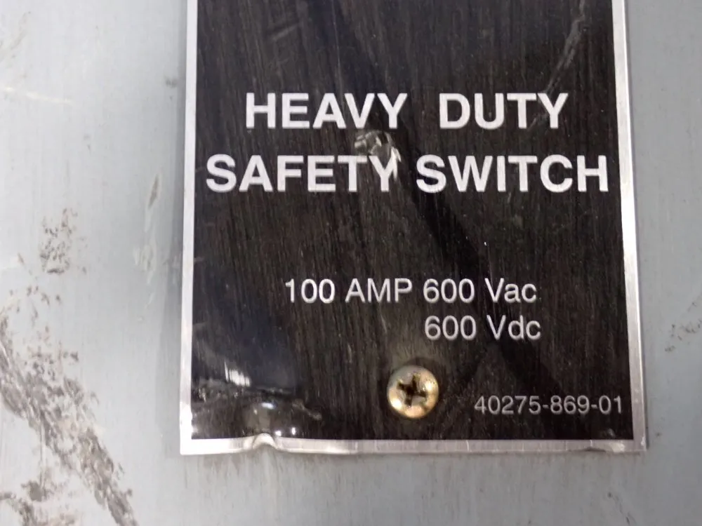 Square D 100 Amp / 600 Vac Non Fusible Disconnect