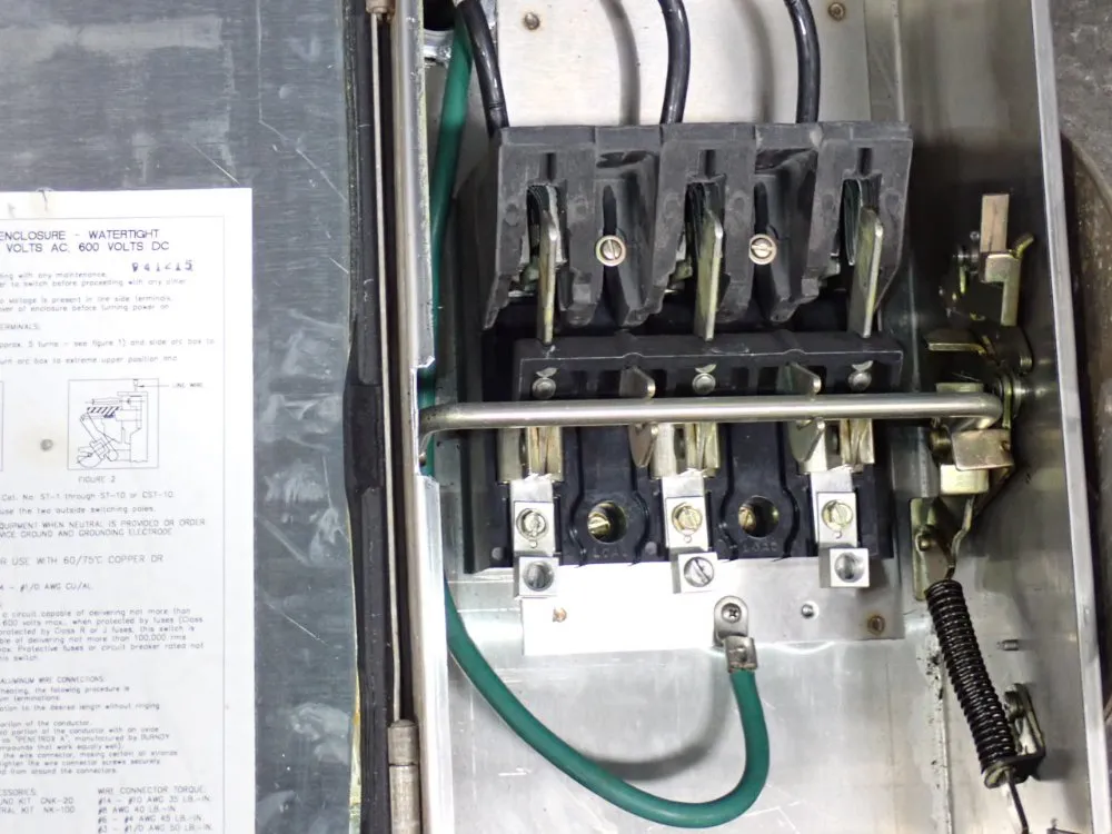 Westinghouse 100 Amp / 600 Vac S/s Non Fusible Disconnect - Whun363