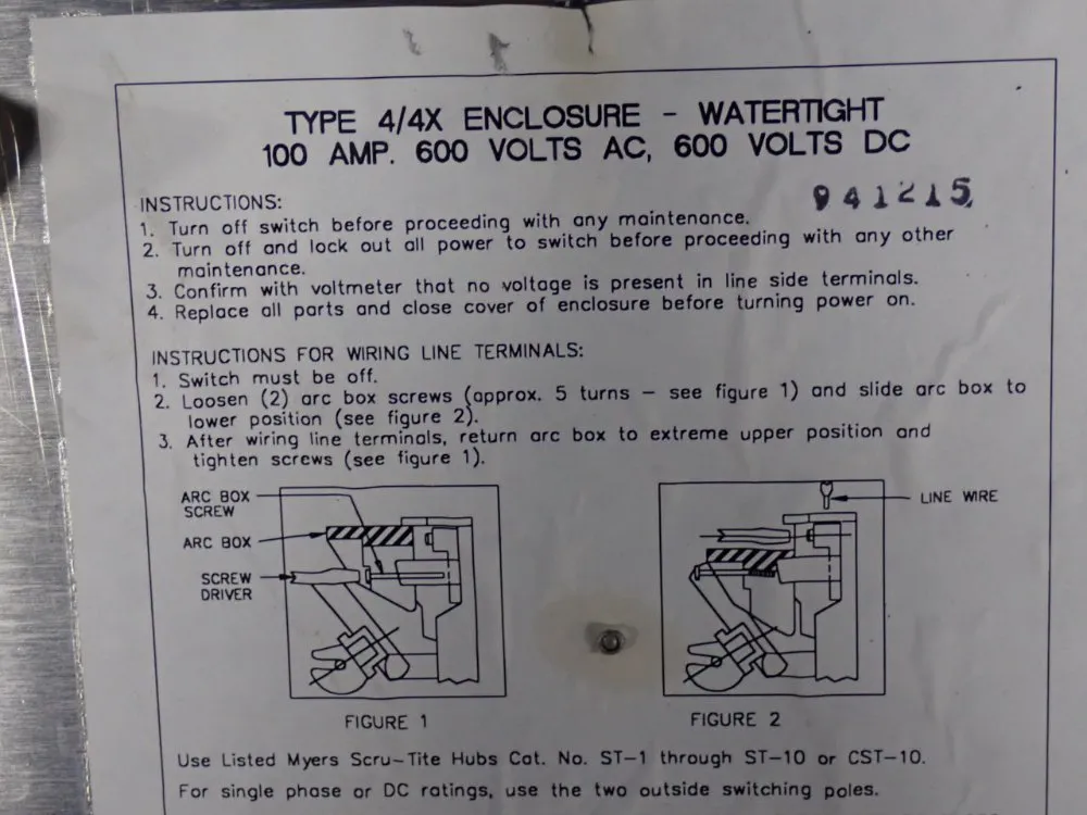 Westinghouse 100 Amp / 600 Vac S/s Non Fusible Disconnect - Whun363