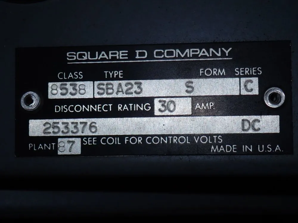 Square D Size 0 Combination Starter - Sba23
