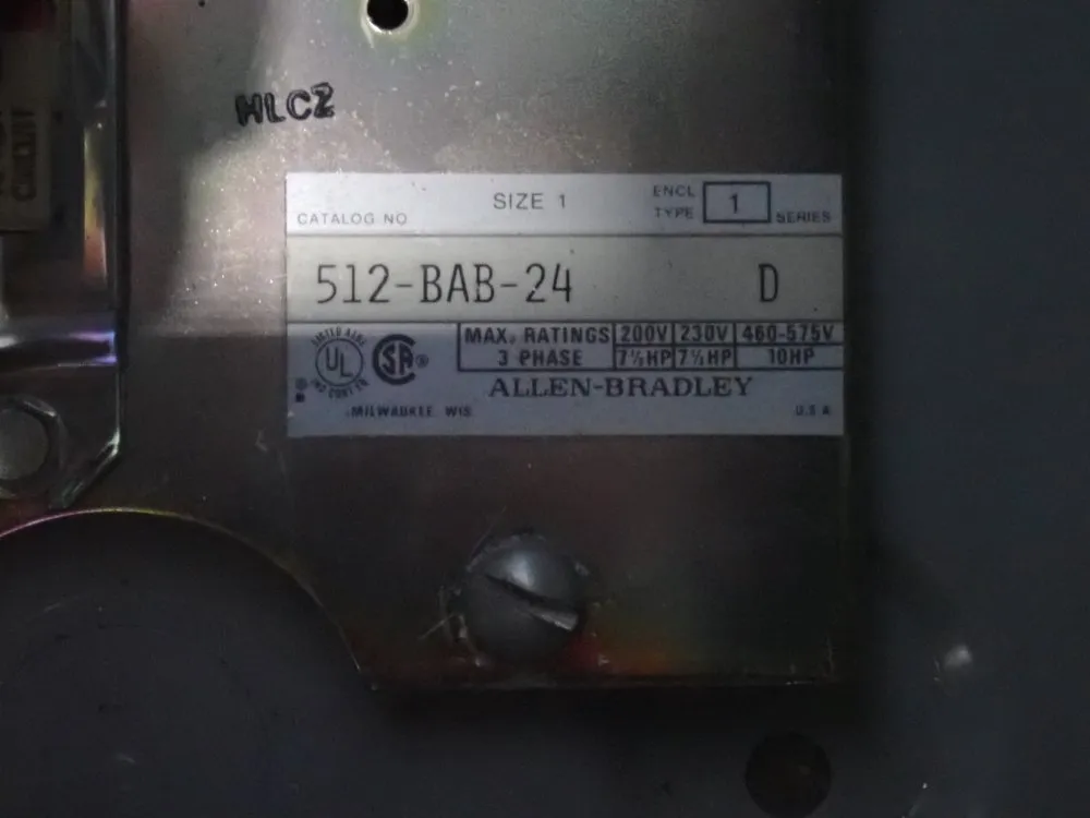 Allen Bradley Size 2 Combination Starter - 512-bab-24