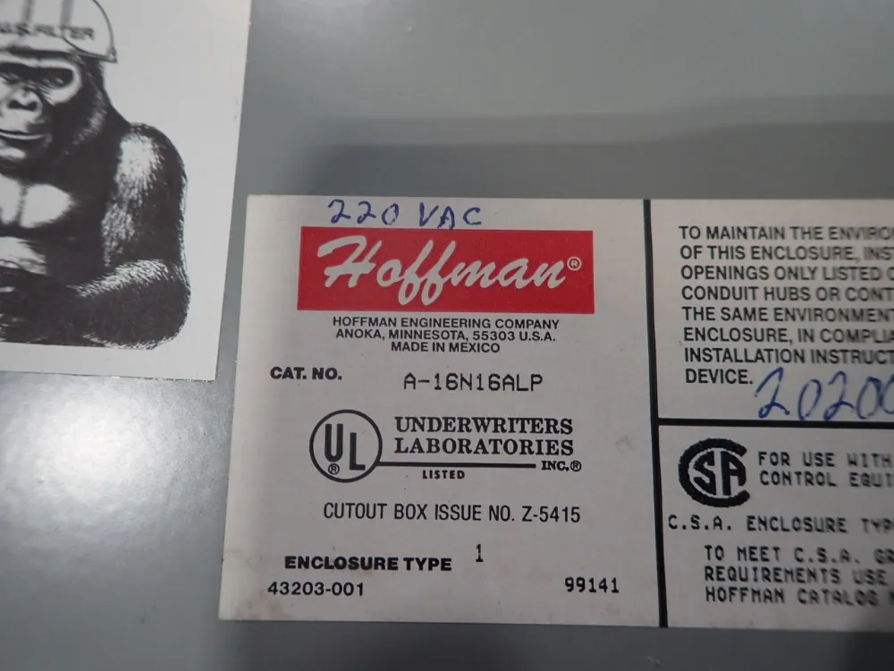 Hoffman Enclosure - A-16n16alp