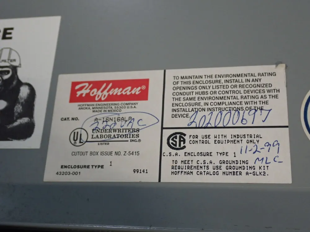 Hoffman Enclosure - A-16n16alp
