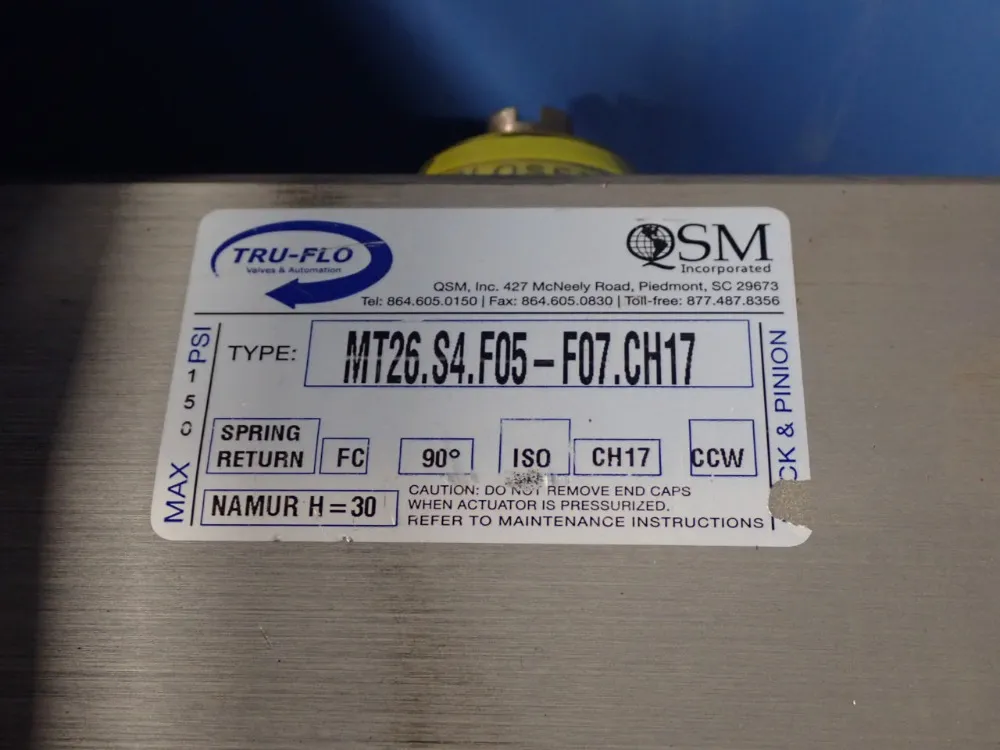Tru-flo, Triac Pneumatic Actuator - We-500, Mt26.s4.f05-f07.ch17