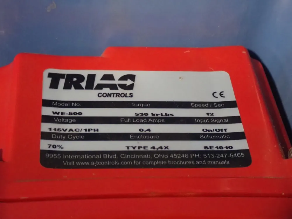 Tru-flo, Triac Pneumatic Actuator - We-500, Mt26.s4.f05-f07.ch17