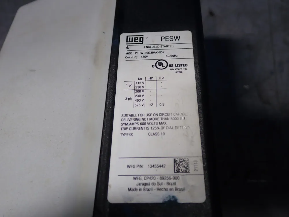 Weg Enclosed Starter - Pesw-b9d39ax-r57