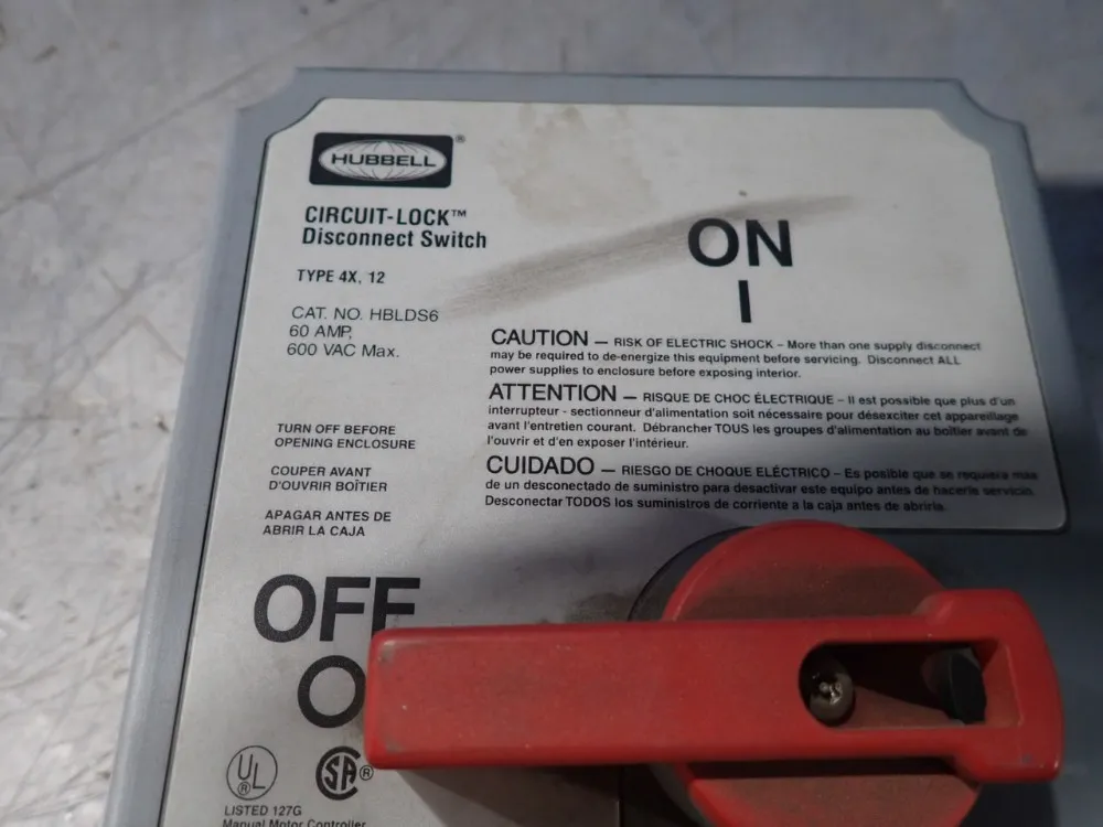 Hubbell 60 Amp Disconnect Switch - Hblds6